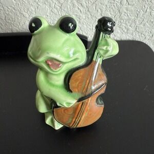 Vintage Japan Ceramic Violin Musician Frog